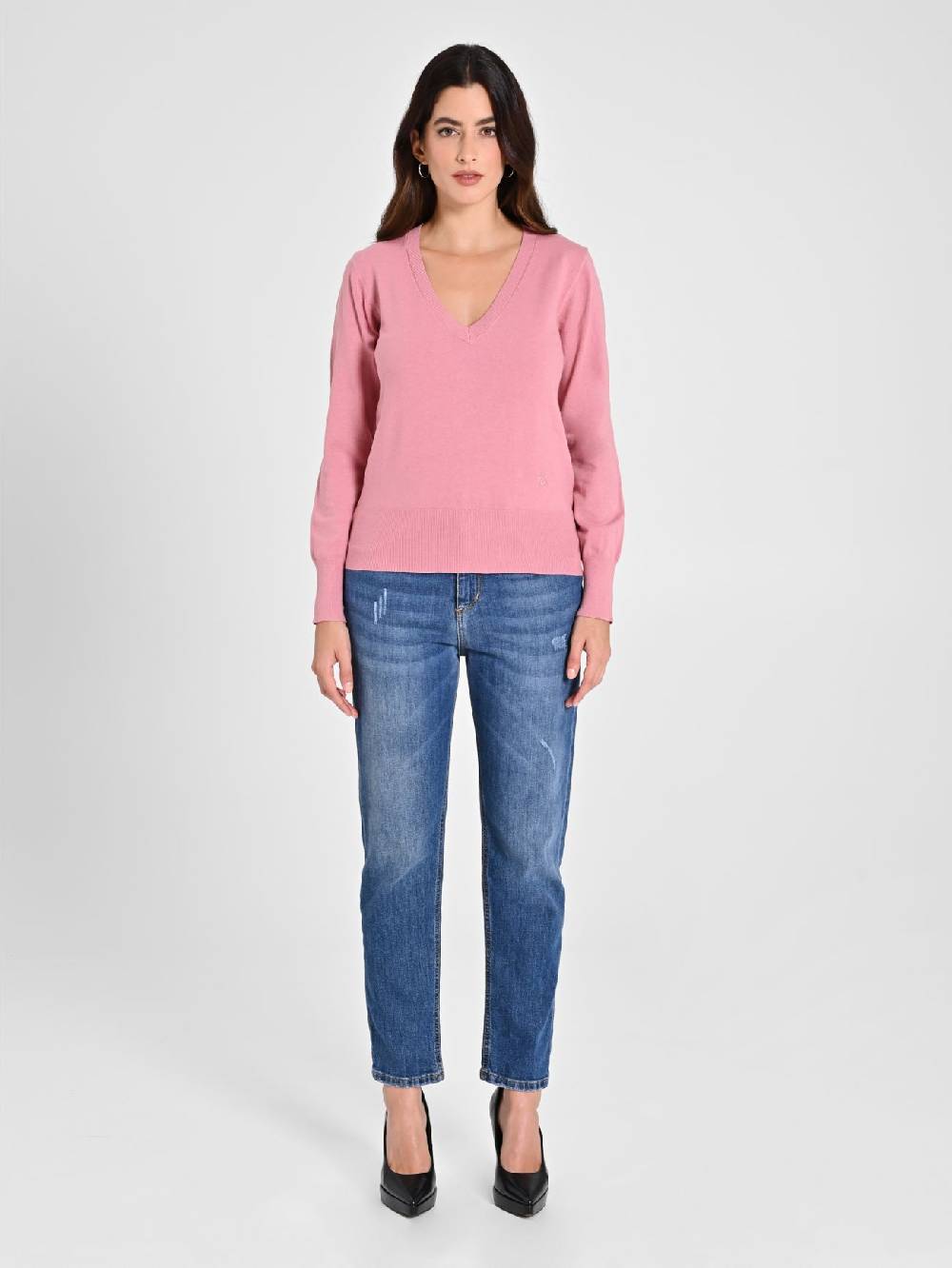 Rinascimento Maglia con Scollo a "V" Rosa Antico Ecotec® Novità