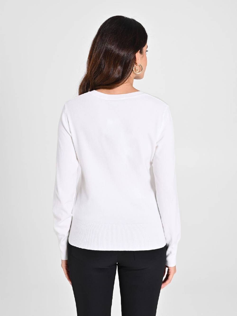 Rinascimento Maglia con Scollo a "V" Bianca Ecotec® Sconto