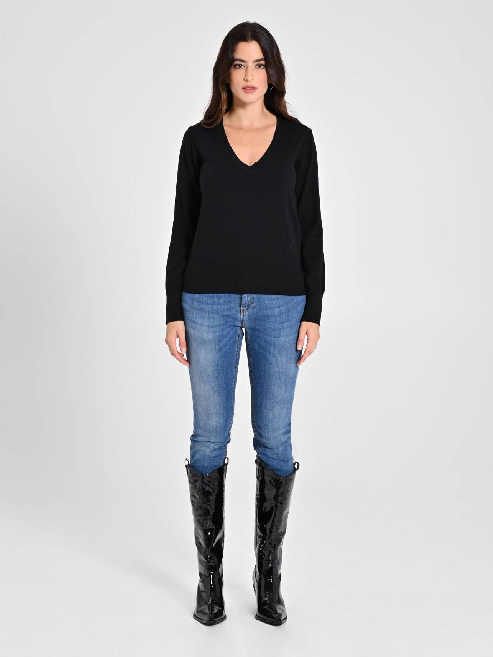 Rinascimento Maglia con Scollo a "V" Nera Ecotec® Offerta