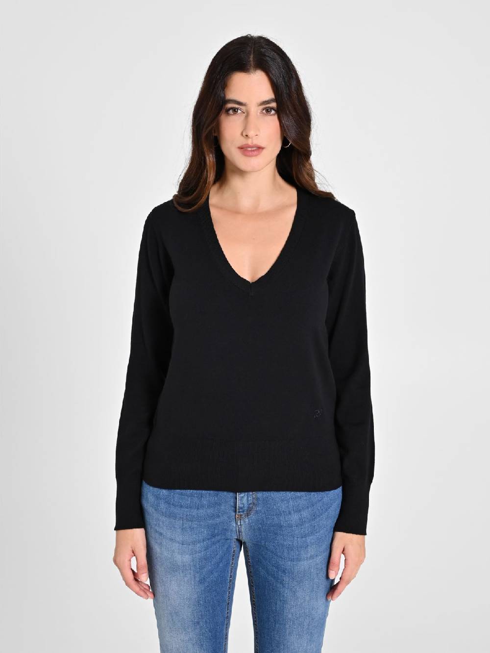 Rinascimento Maglia con Scollo a "V" Nera Ecotec® Offerta