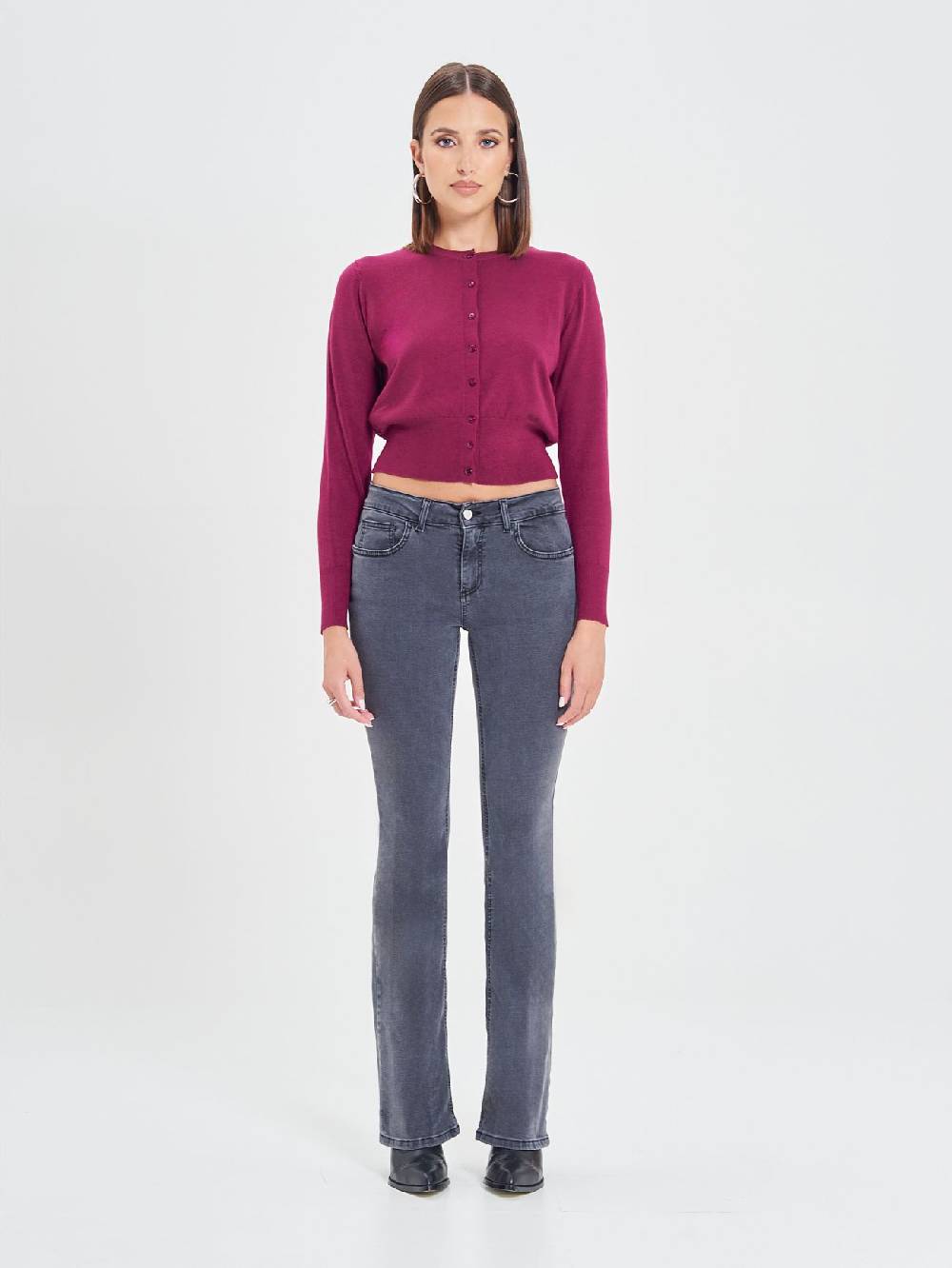 Rinascimento Cardigan Bordeaux in Maglia Eco Vero® Economico