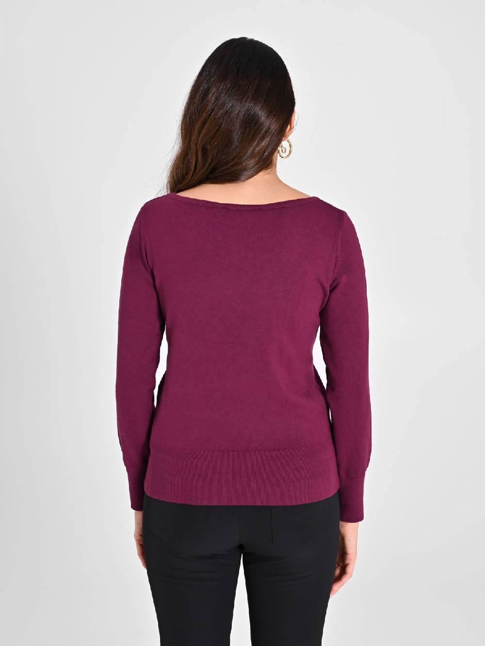 Rinascimento Maglioncino Bordeaux Manica Lunga Saldi Di Fabbrica