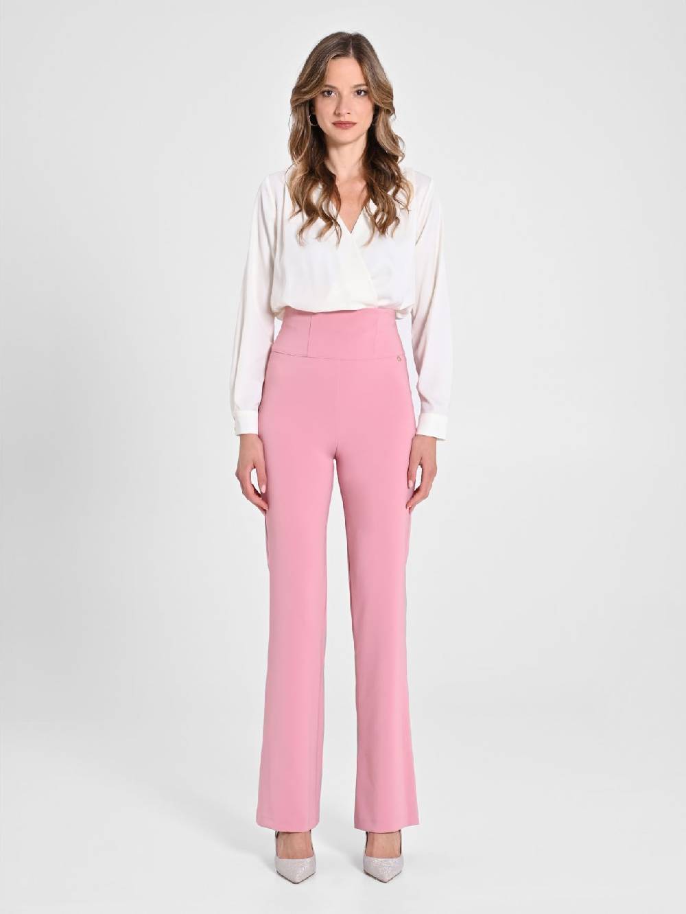 Rinascimento Pantaloni Flared Rosa Antico Qualità Garantita