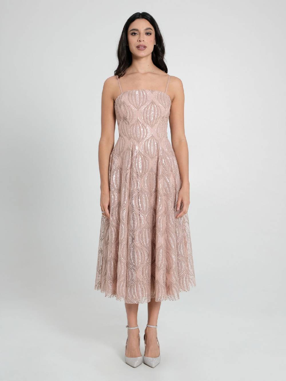 Rinascimento Abito Tulle Glitter Rosa Prezzo Ridotto