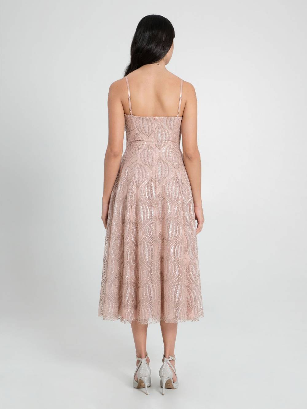 Rinascimento Abito Tulle Glitter Rosa Prezzo Ridotto