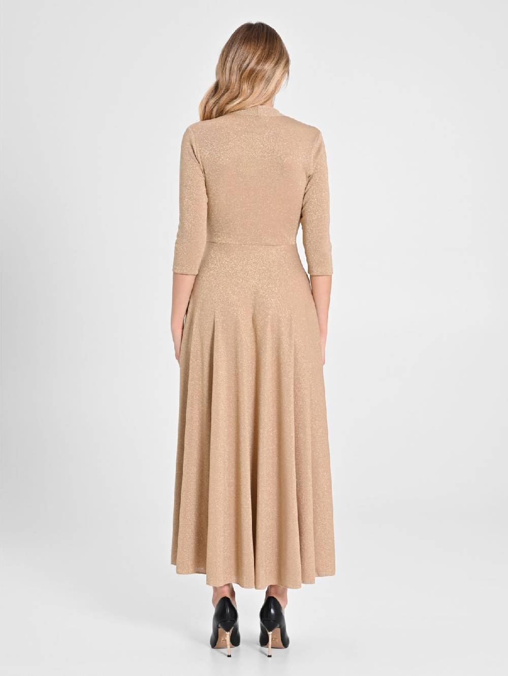 Rinascimento Abito Lungo Lurex Gold Sottocosto