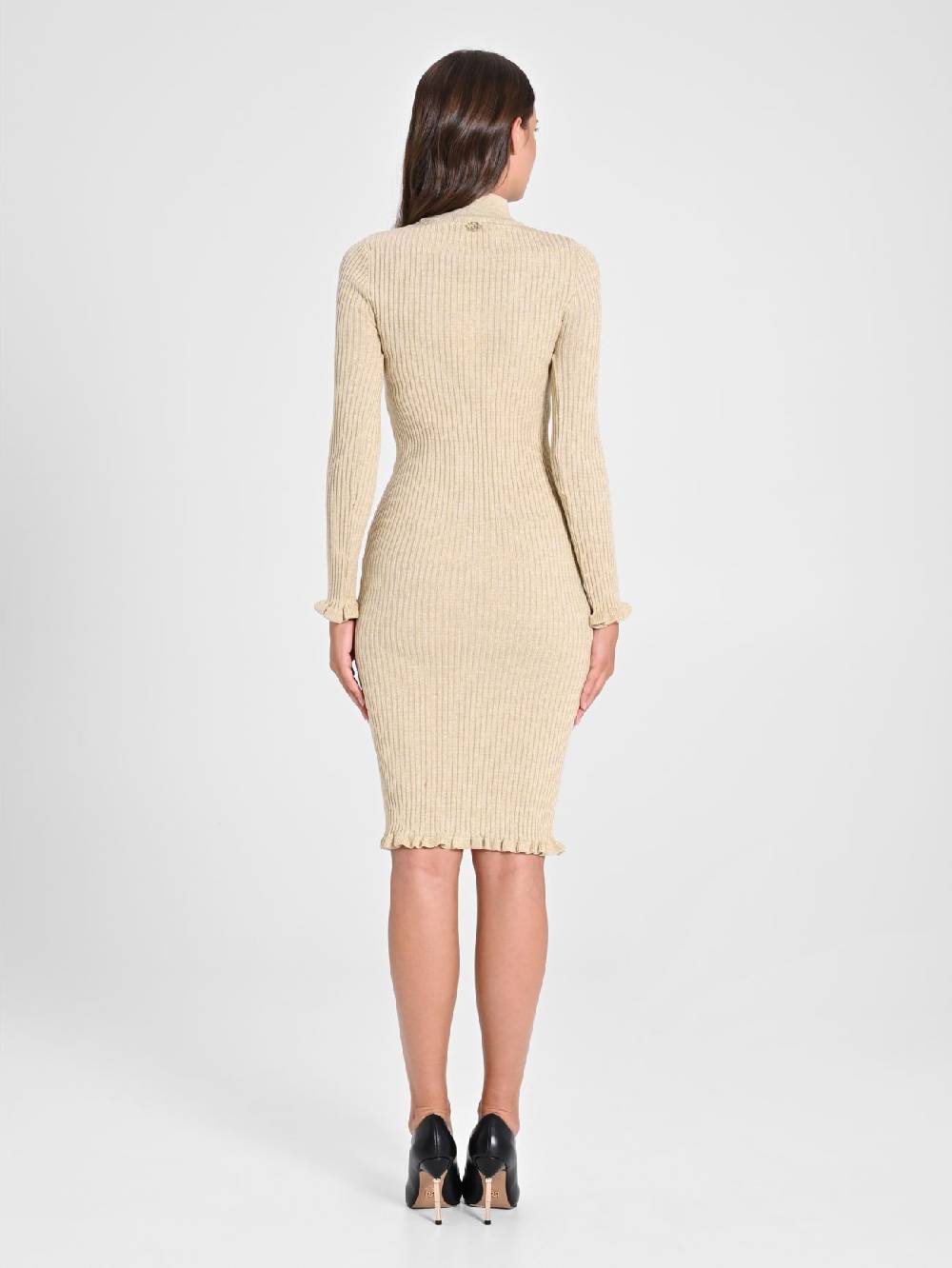 Rinascimento Abito Oro Lurex in Maglia Presa