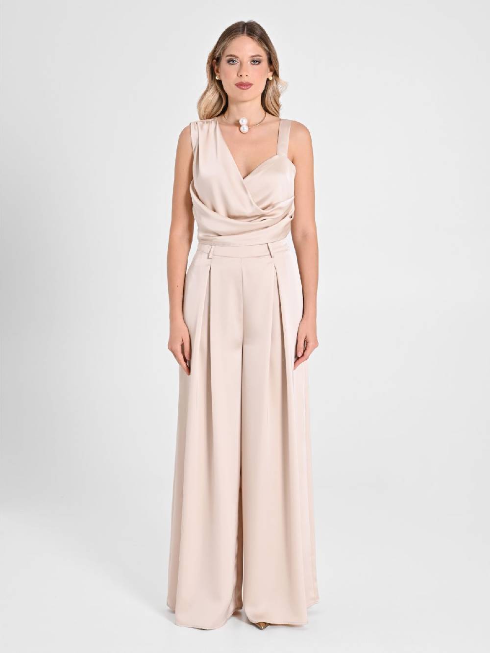 Rinascimento Top in Satin Beige Online