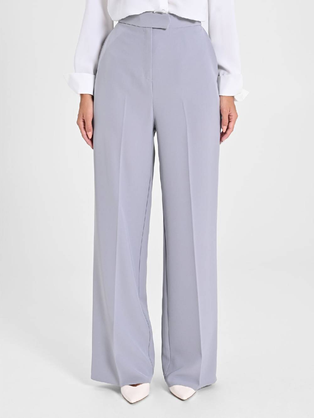 Rinascimento Pantalone Palazzo Grigio in Crepe Offerte