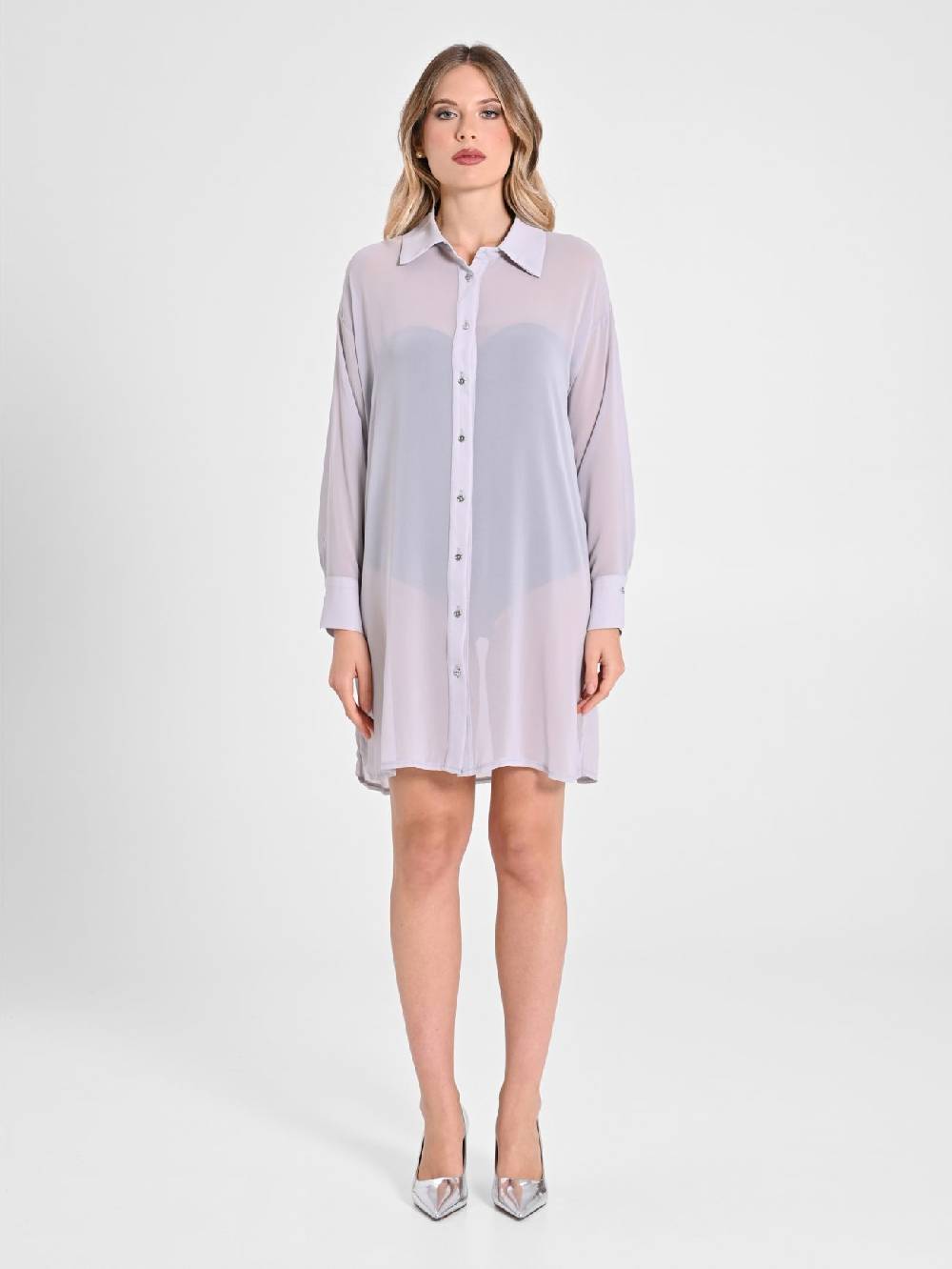 Rinascimento Camicia Lunga in Crepe Georgette Hotsell