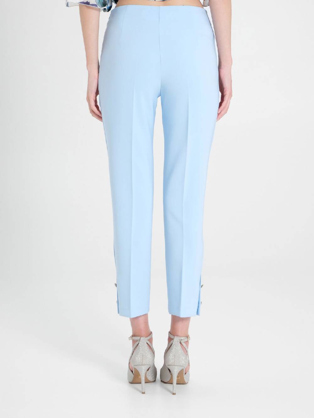 Rinascimento Pantaloni Slim in Tessuto Tecnico Azzurri In Saldo