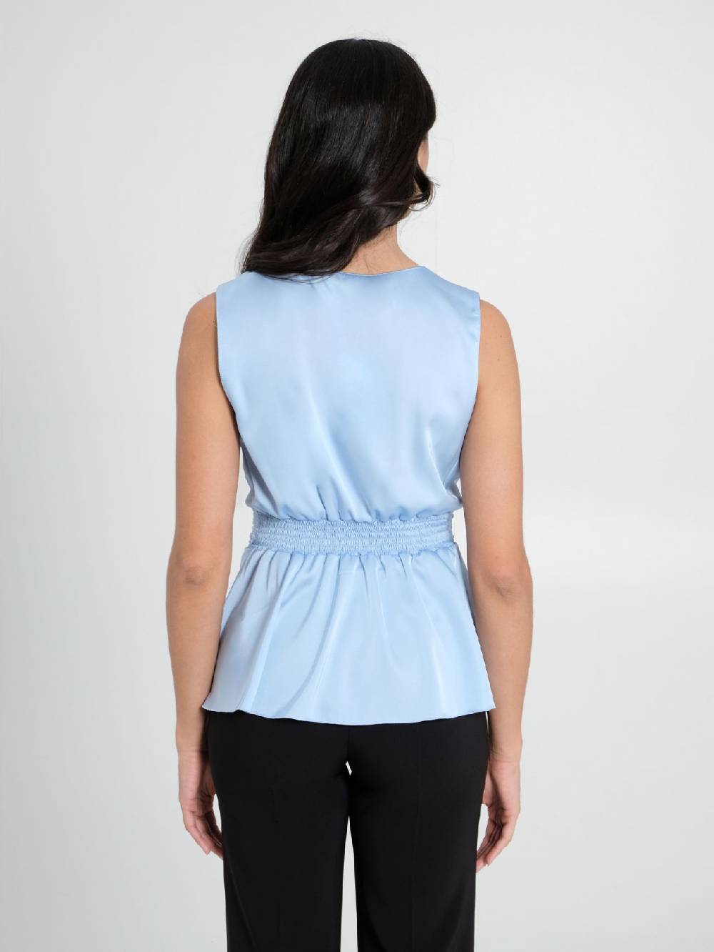 Rinascimento Top in Raso Azzurro Pezzi Unici