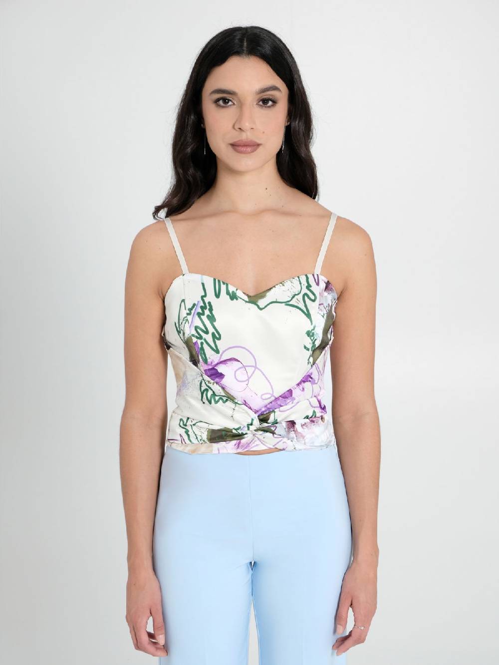 Rinascimento Top Bustier stampa Floreale Promozione Limitata
