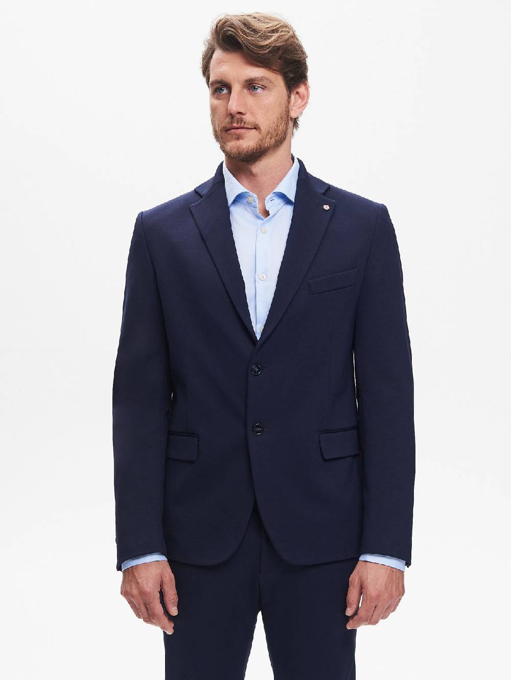 Rinascimento Giacca Due Bottoni Uomo Punto Milano Blu QB24 Economico