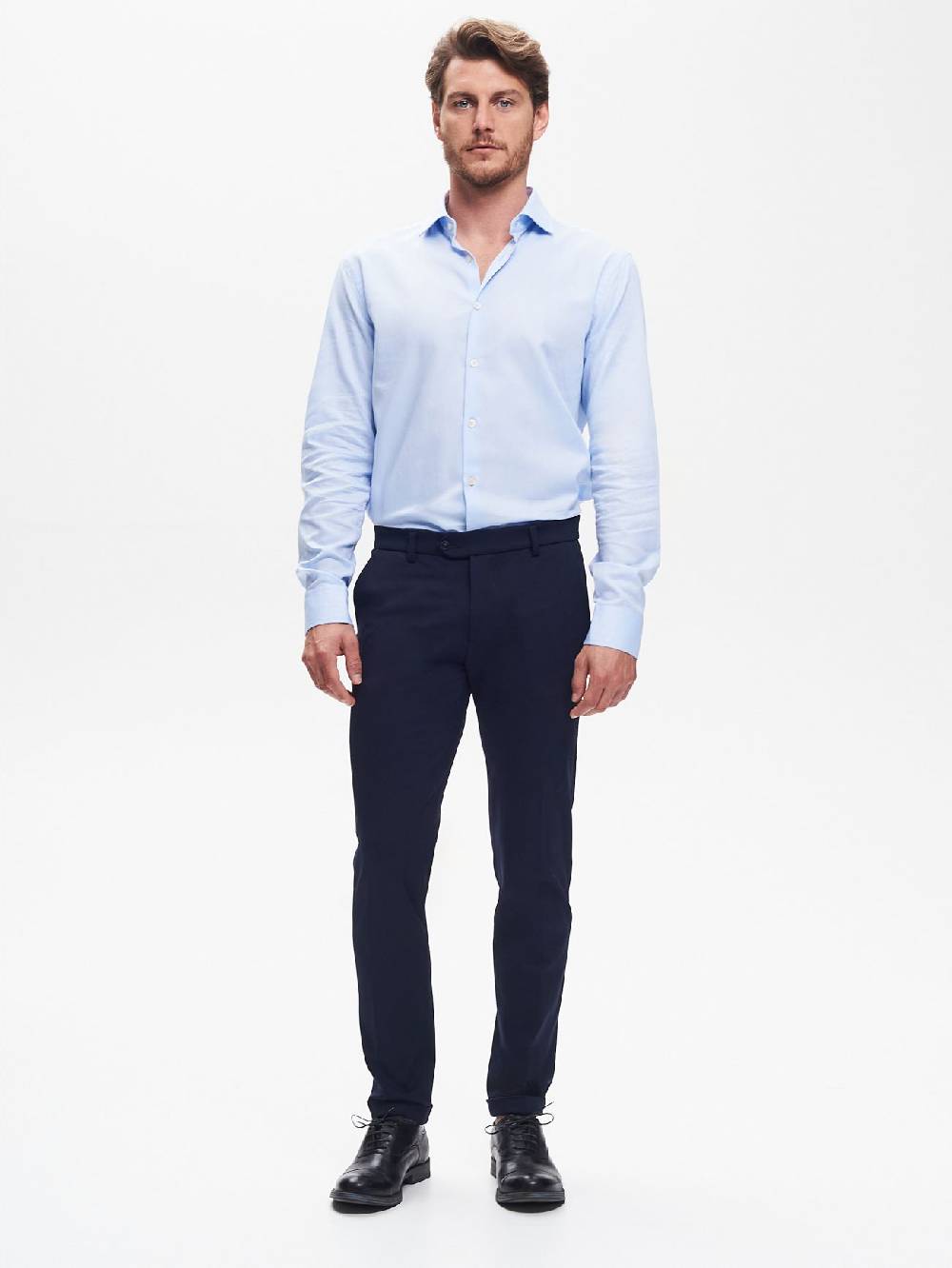 Rinascimento Pantaloni da abito Uomo Punto Milano Blu QB24 Online
