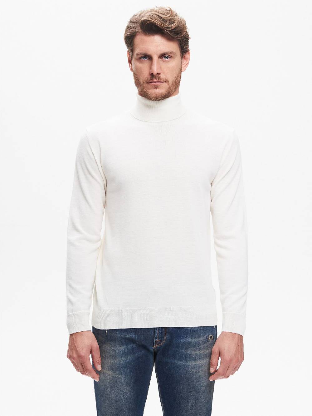 Rinascimento Maglia Dolcevita Uomo Basic Avorio QB24 Offerte