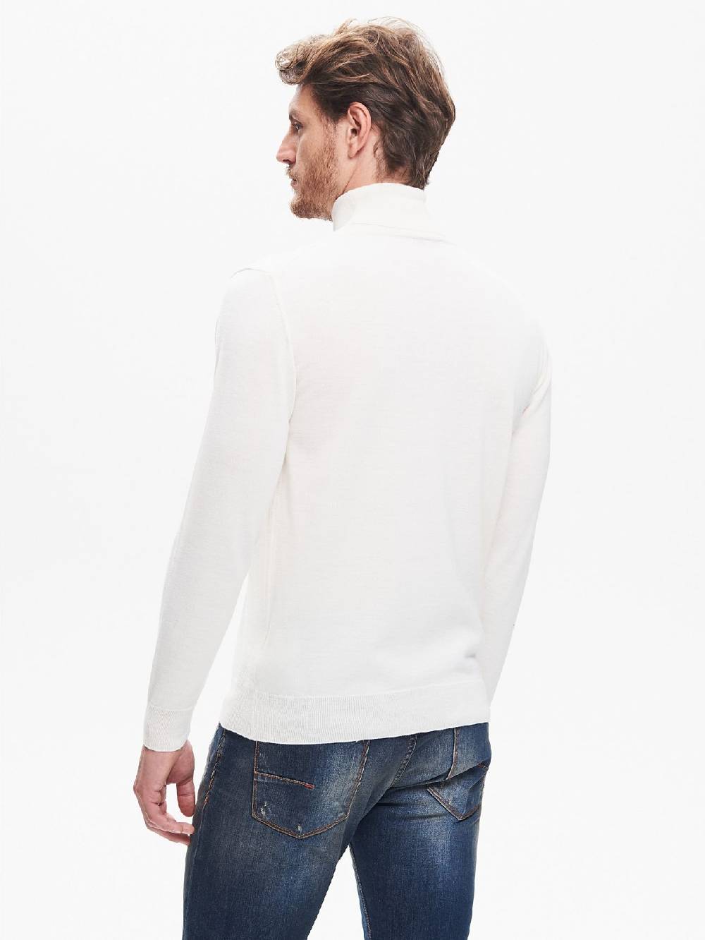 Rinascimento Maglia Dolcevita Uomo Basic Avorio QB24 Offerte