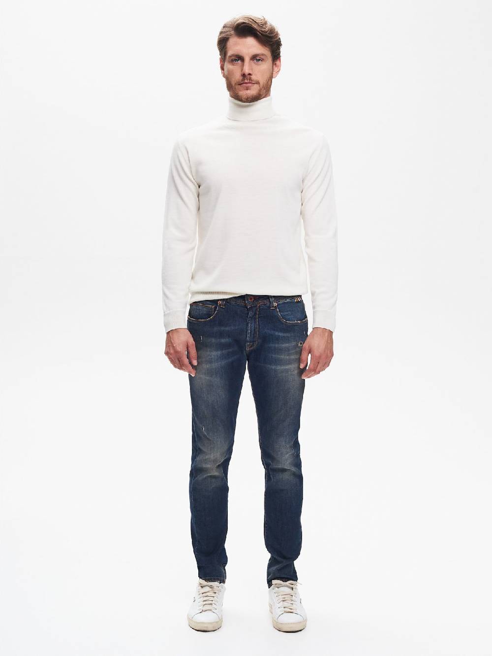 Rinascimento Jeans Slim-Fit Uomo Used Blu QB24 Hotsell