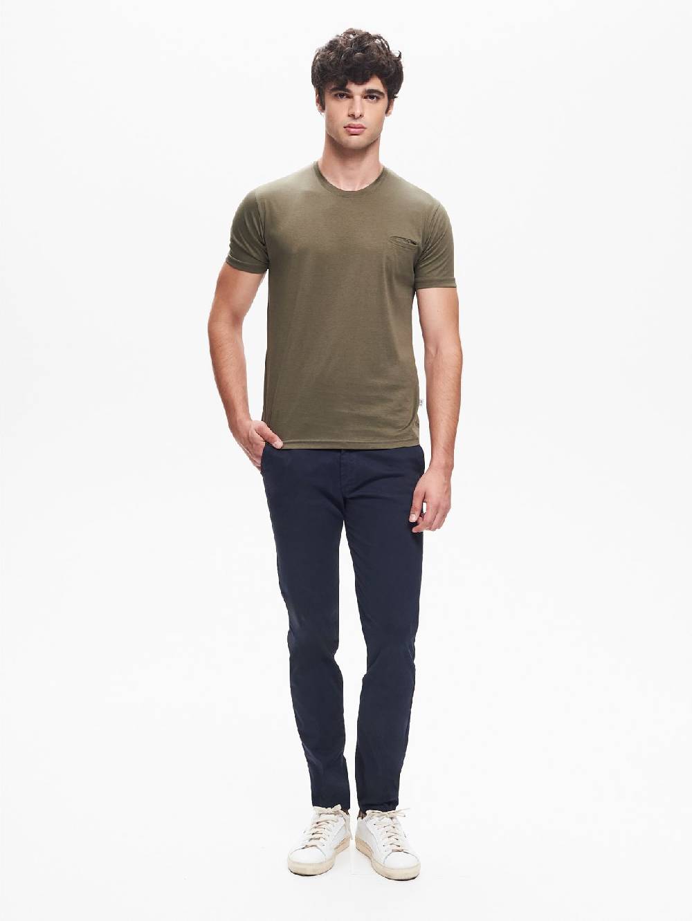 Rinascimento T-shirt Girocollo Uomo Taschino a Filetto QB24 Saldi Di Fabbrica