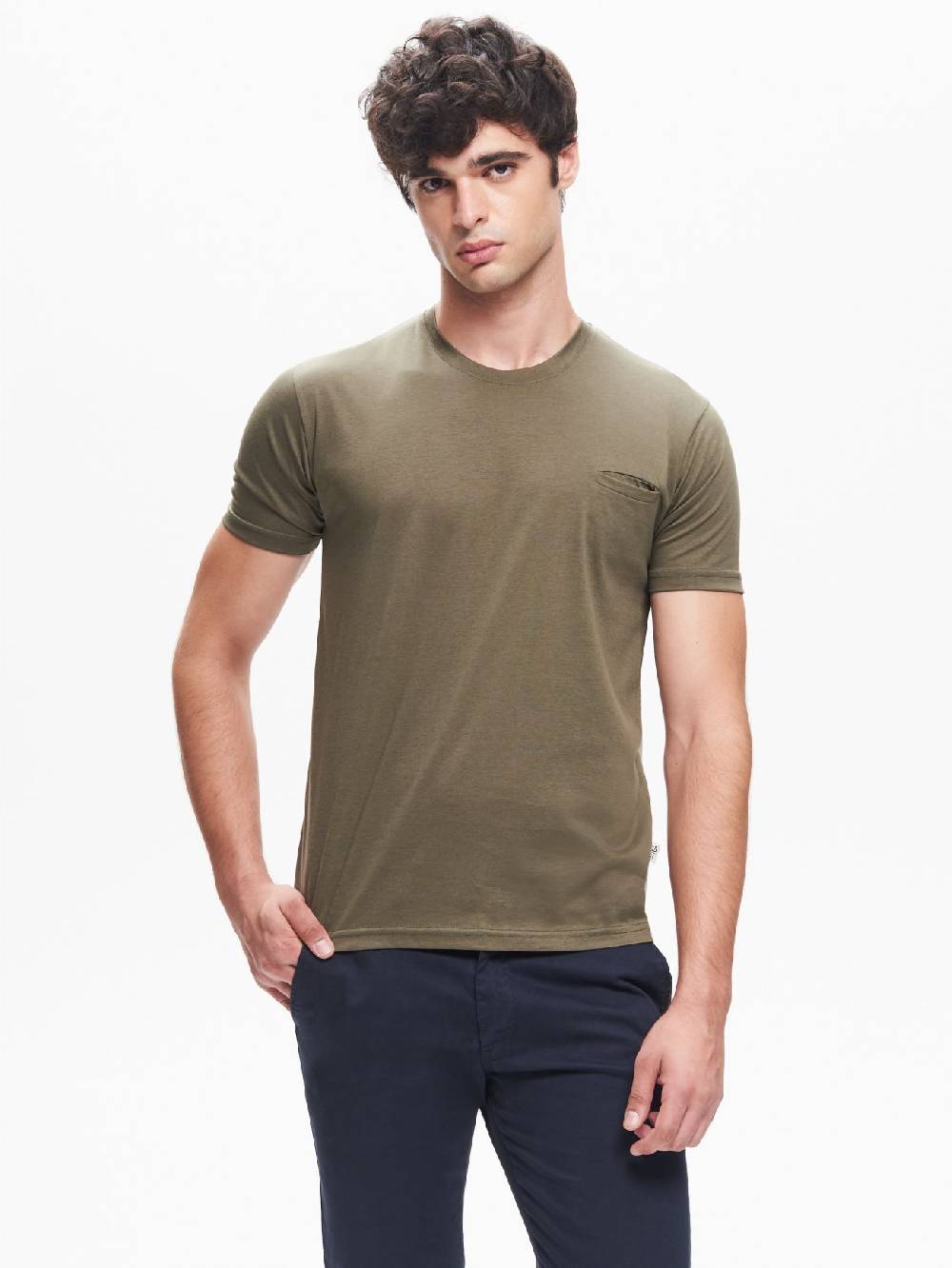 Rinascimento T-shirt Girocollo Uomo Taschino a Filetto QB24 Saldi Di Fabbrica
