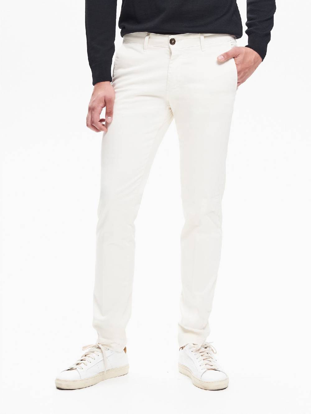Rinascimento Pantaloni Uomo Chinos Basic Avorio QB24 Moda