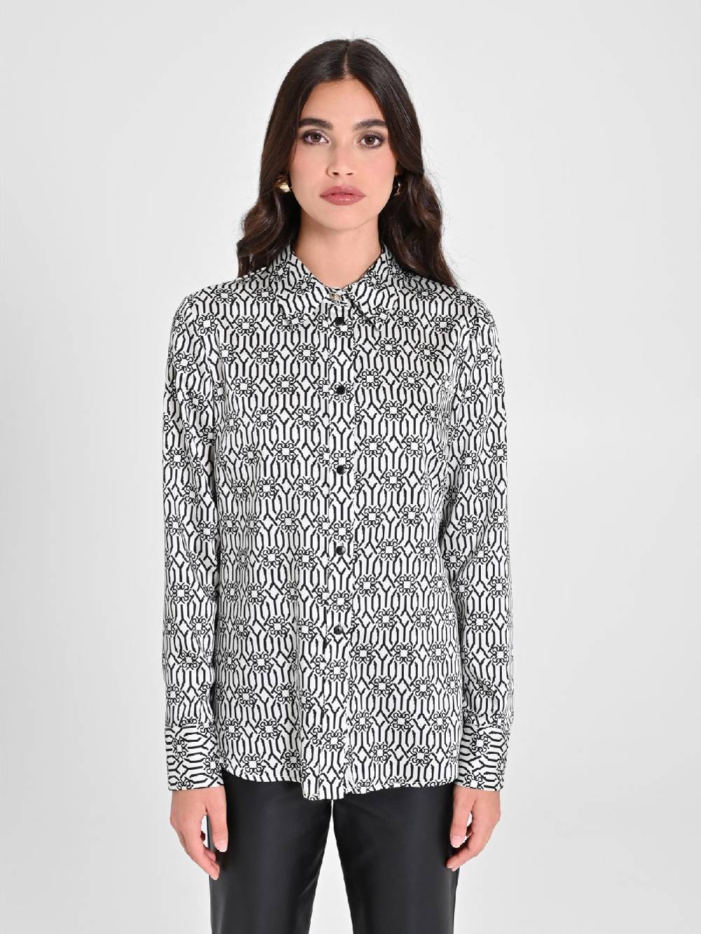 Rinascimento Camicia Monogram Black & White Soddisfazione Garantita