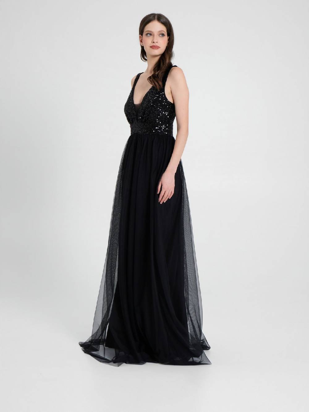 Rinascimento Abito Lungo Paillettes & Tulle
