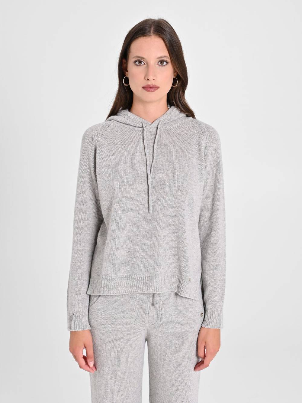 Rinascimento Maglia con Cappuccio Misto Cachemire Sottocosto