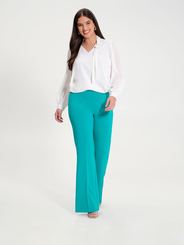 Rinascimento Pantaloni Curvy a Palazzo in Tessuto Tecnico Outlet