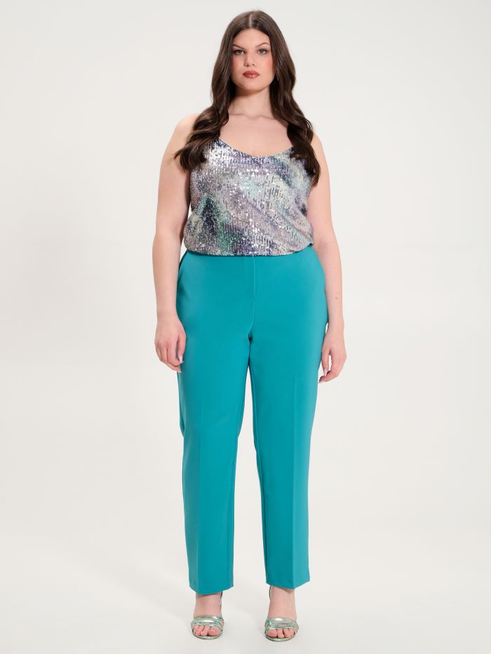 Rinascimento Pantaloni Curvy Verde In Vendita