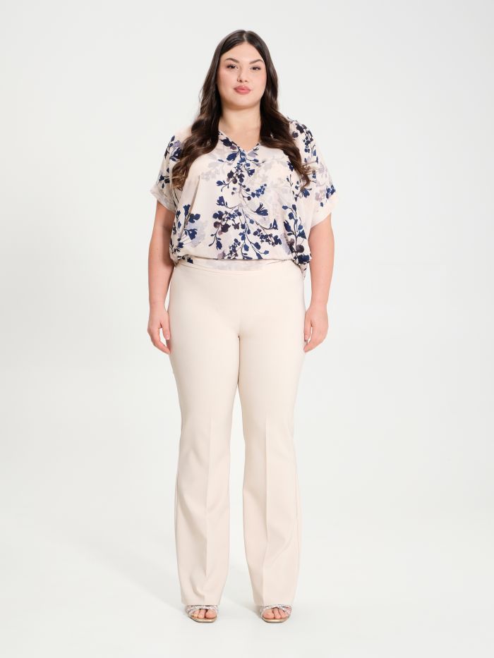 Rinascimento Pantaloni Curvy a Palazzo in Tessuto Tecnico Hotsell