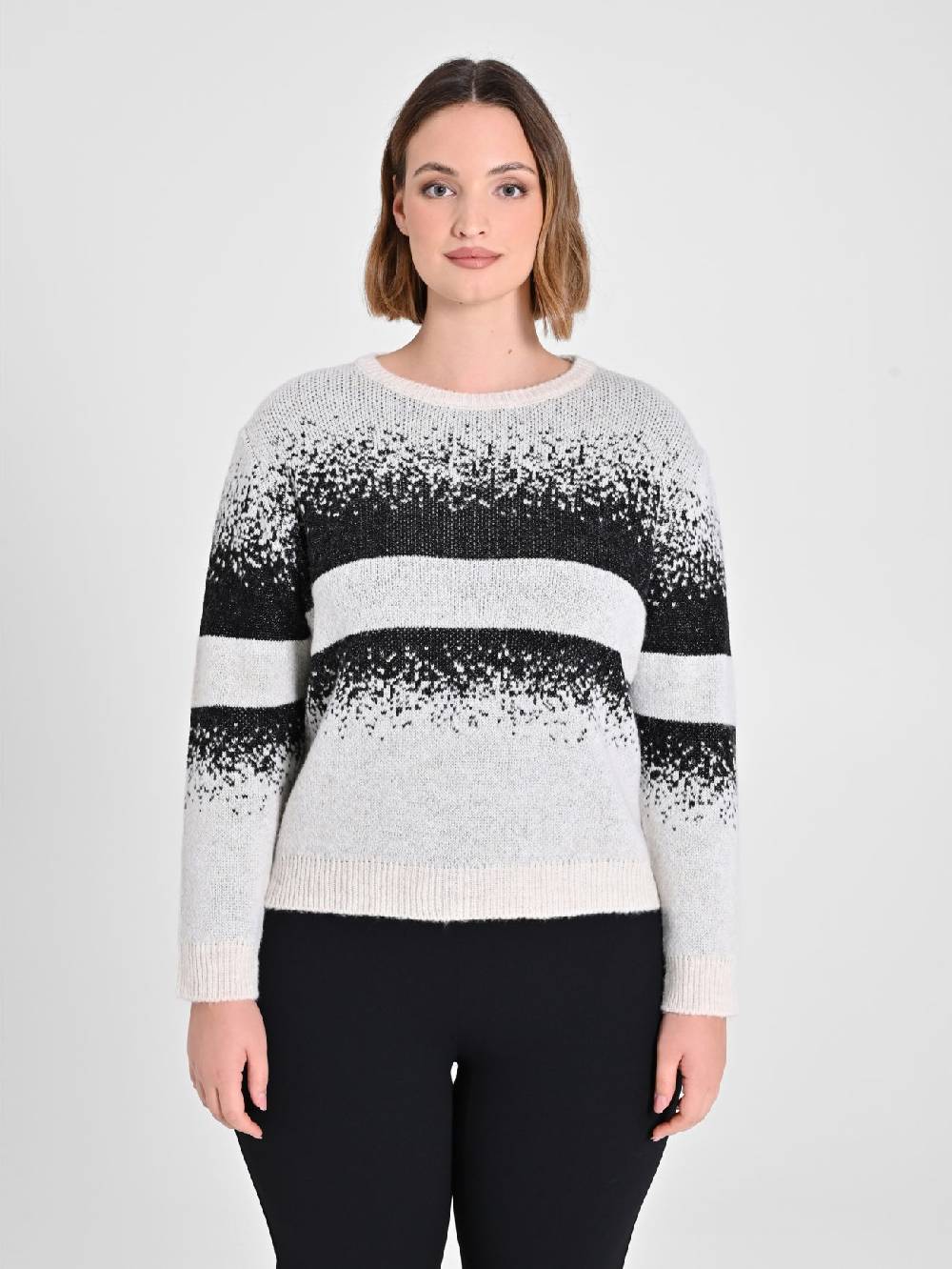 Rinascimento Maglione Curvy Black & White In Vendita