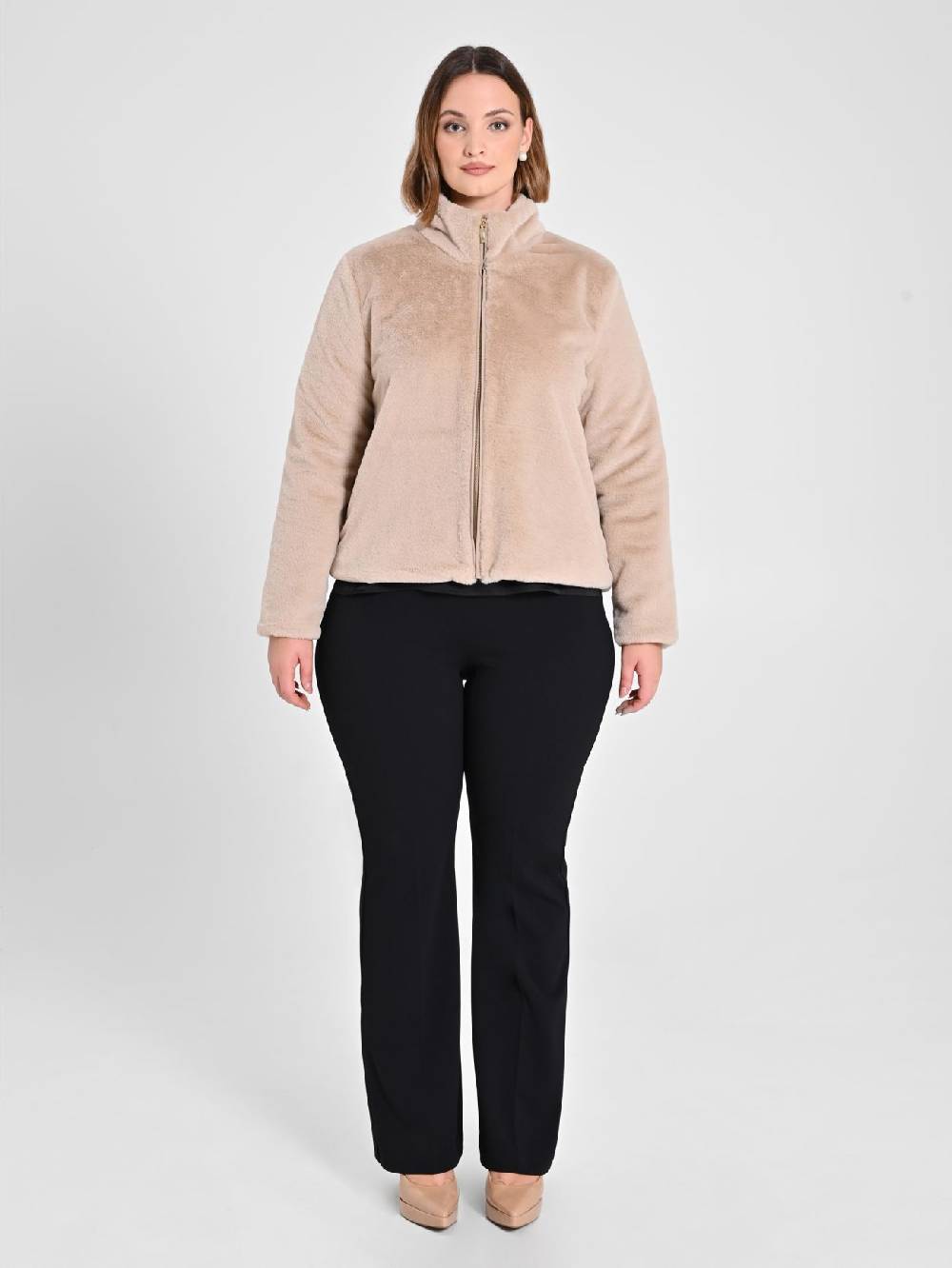 Rinascimento Cappottino Curvy effetto Pelliccia Vendita calda