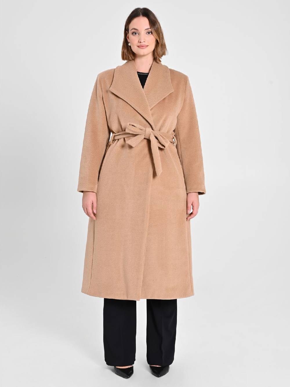 Rinascimento Cappotto Curvy Vestaglia Cammello Vendita Economica