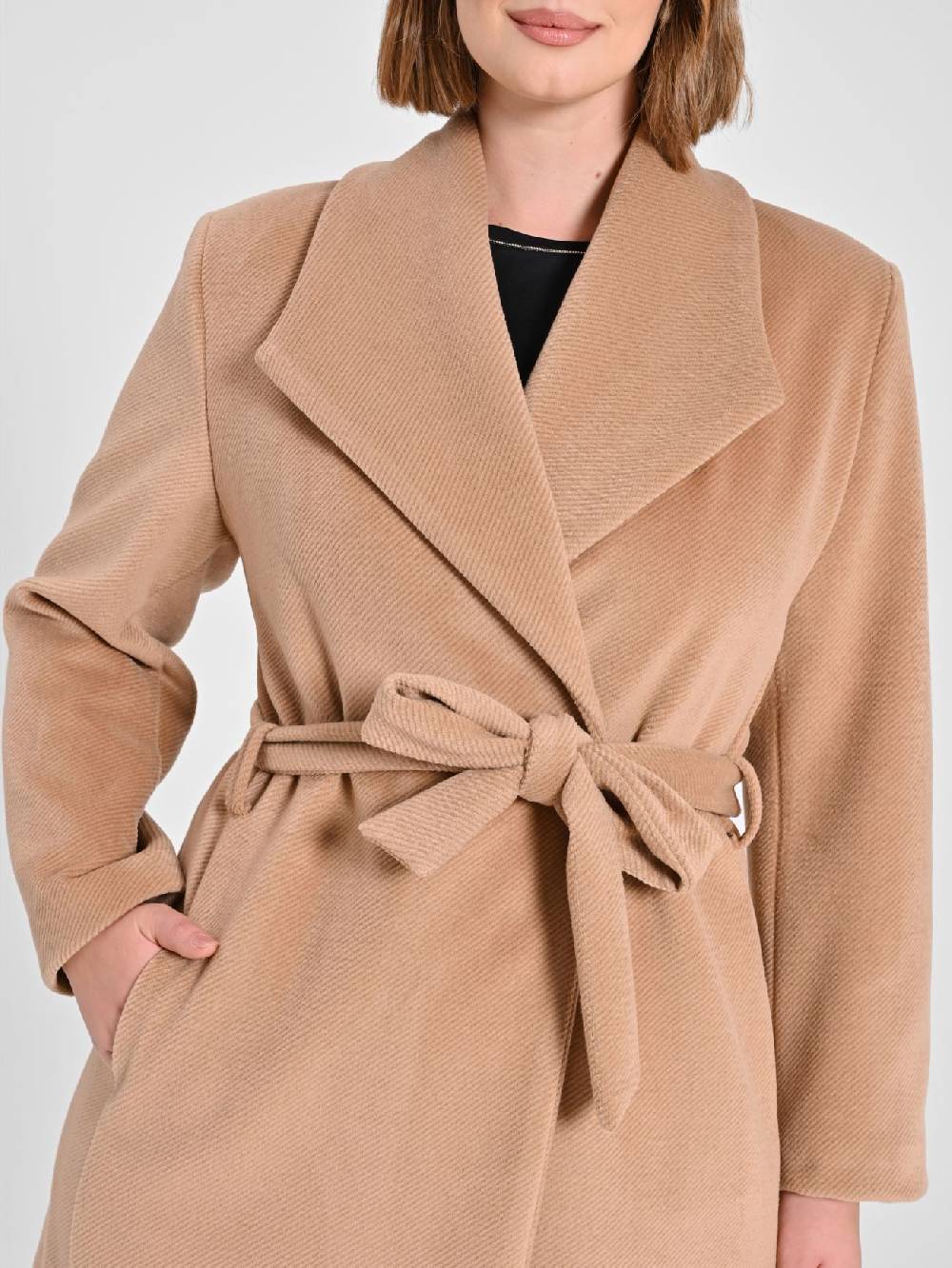 Rinascimento Cappotto Curvy Vestaglia Cammello Vendita Economica
