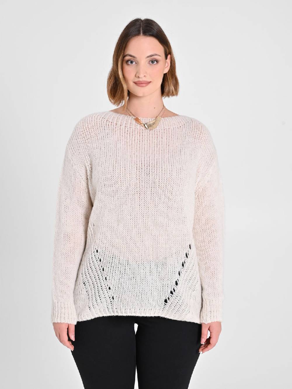 Rinascimento Maglioncino Curvy Bianco I Più Venduti