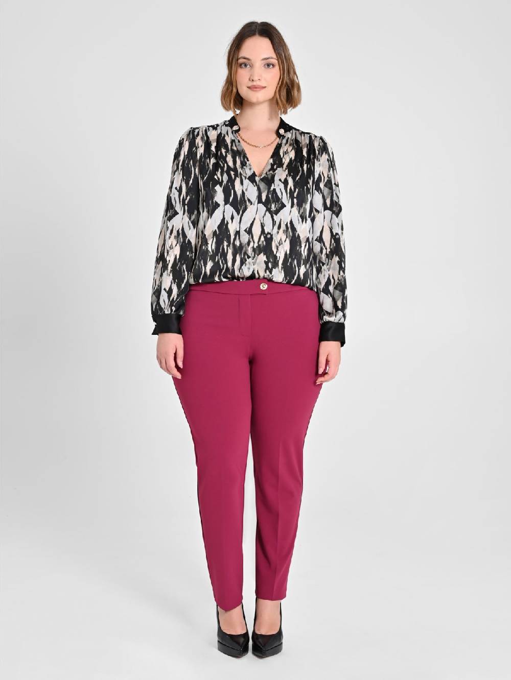 Rinascimento Pantaloni Curvy Skinny Bordeaux Offerte speciali