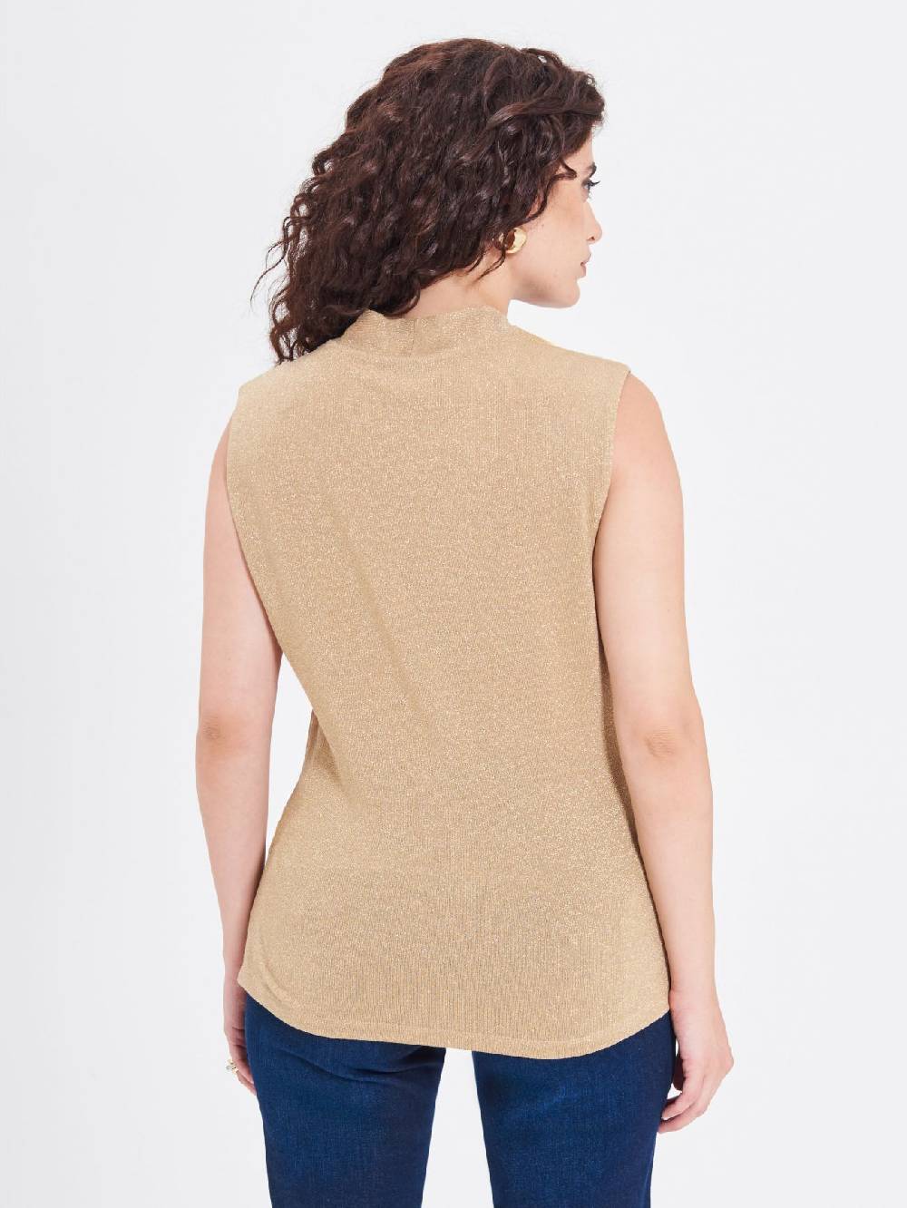 Rinascimento Top Curvy in Lurex Oro Promozione