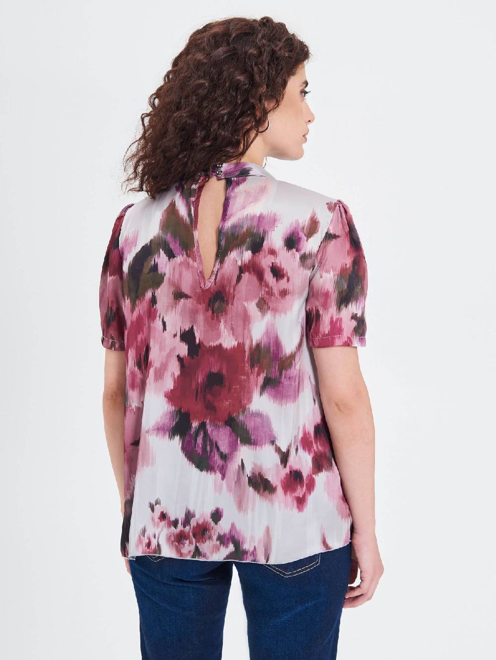 Rinascimento Blusa Curvy stampa Fiori Astratti Spedizione Gratuita