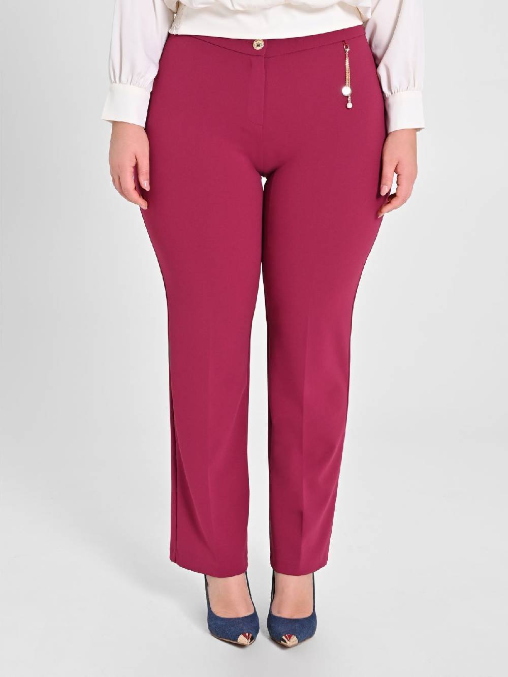 Rinascimento Pantaloni Curvy Bordeaux Soddisfazione Garantita