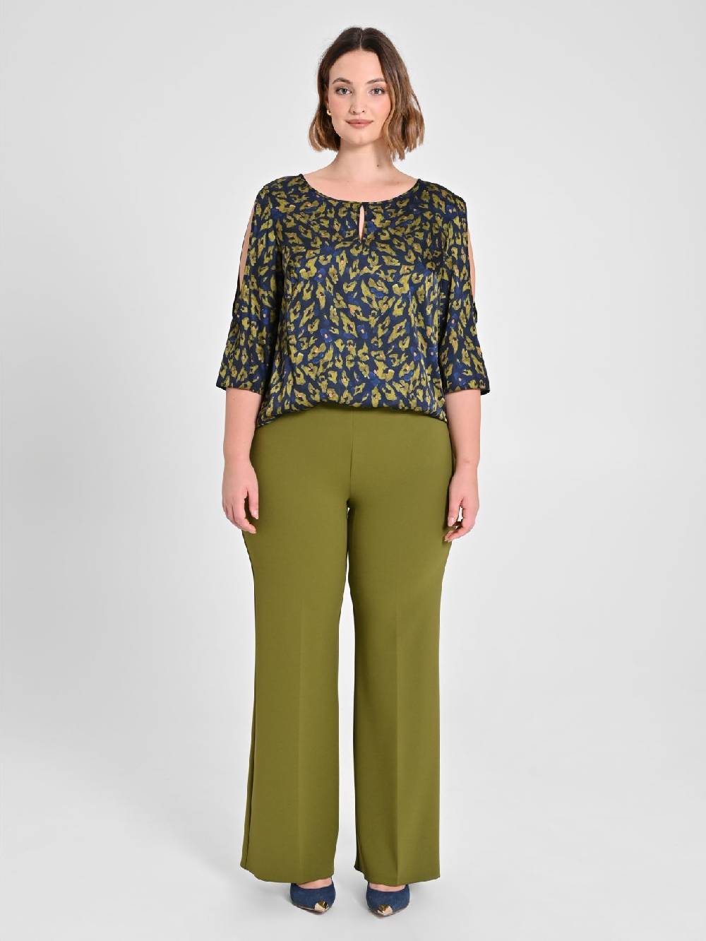 Rinascimento Pantaloni Curvy Verde Muschio Qualità Garantita