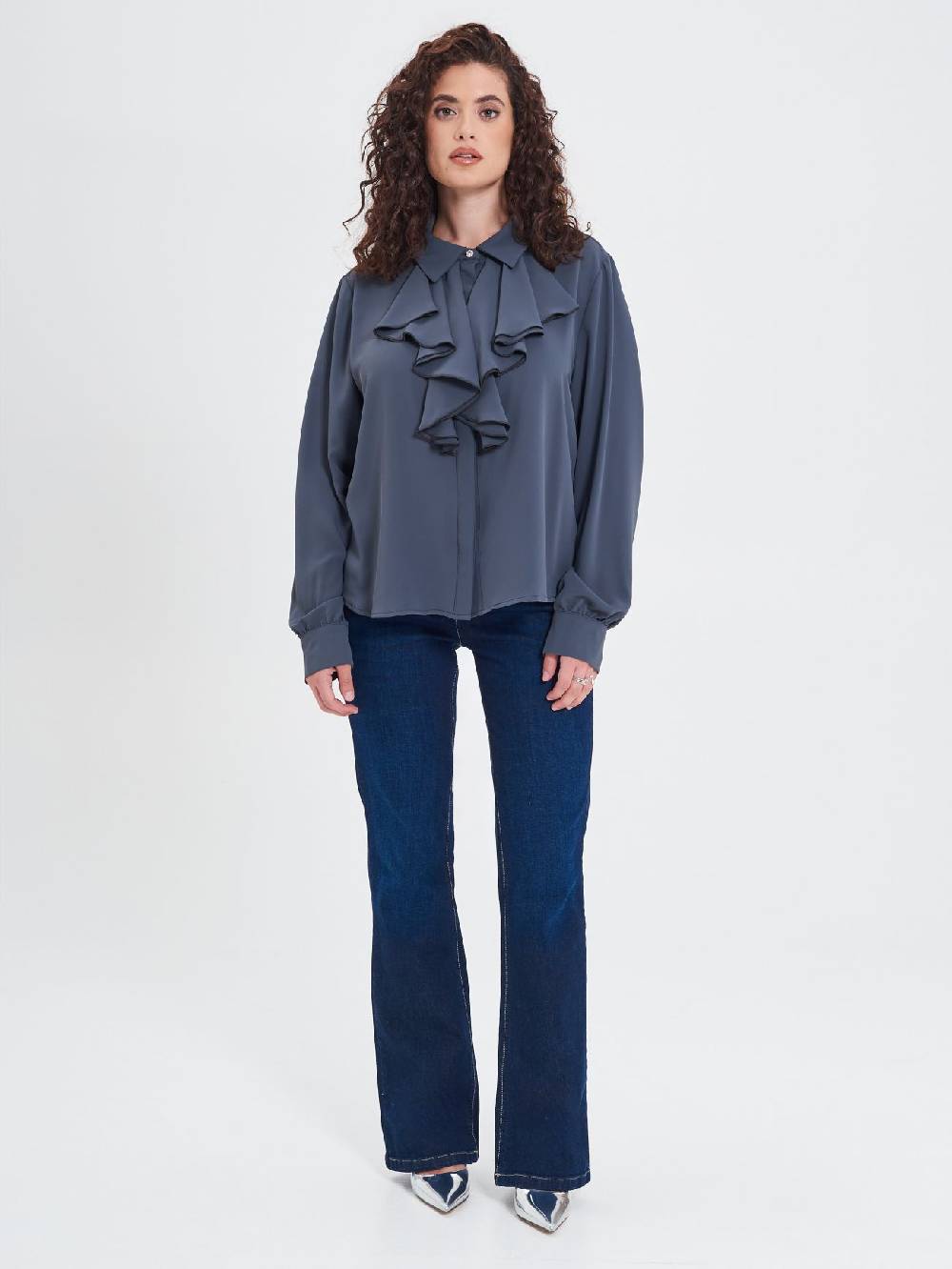 Rinascimento Camicia Curvy Volants Promozione Limitata