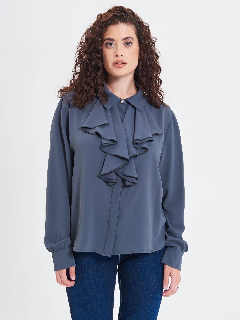 Rinascimento Camicia Curvy Volants Promozione Limitata