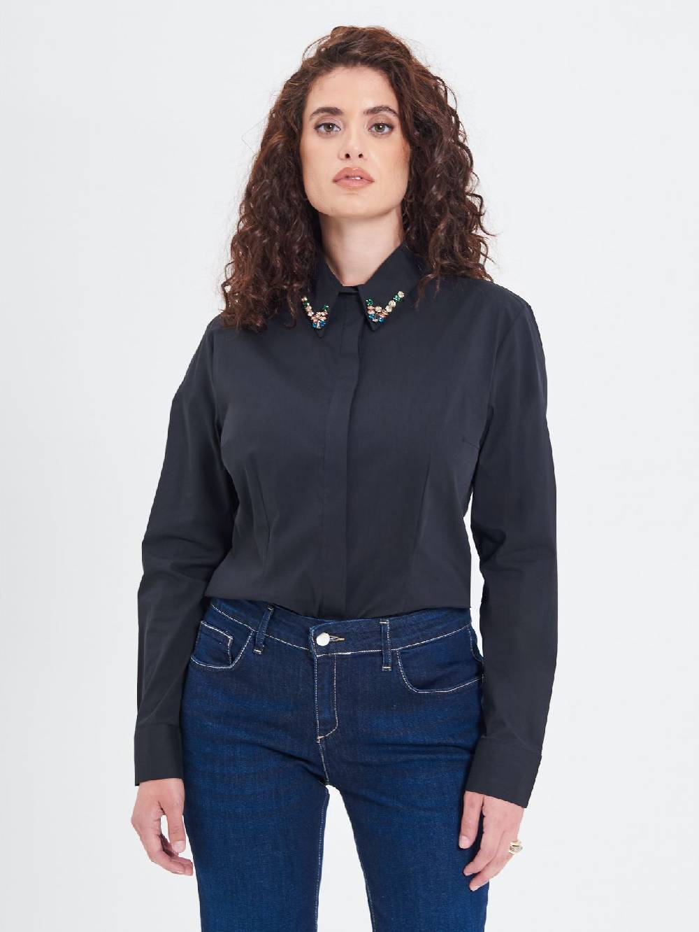 Rinascimento Camicia Curvy con Collo Gioiello Fino Al -60%