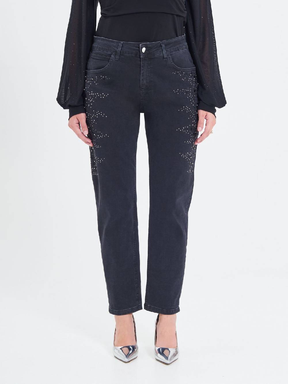 Rinascimento Jeans Curvy Borchie & Strass Affare Del Giorno