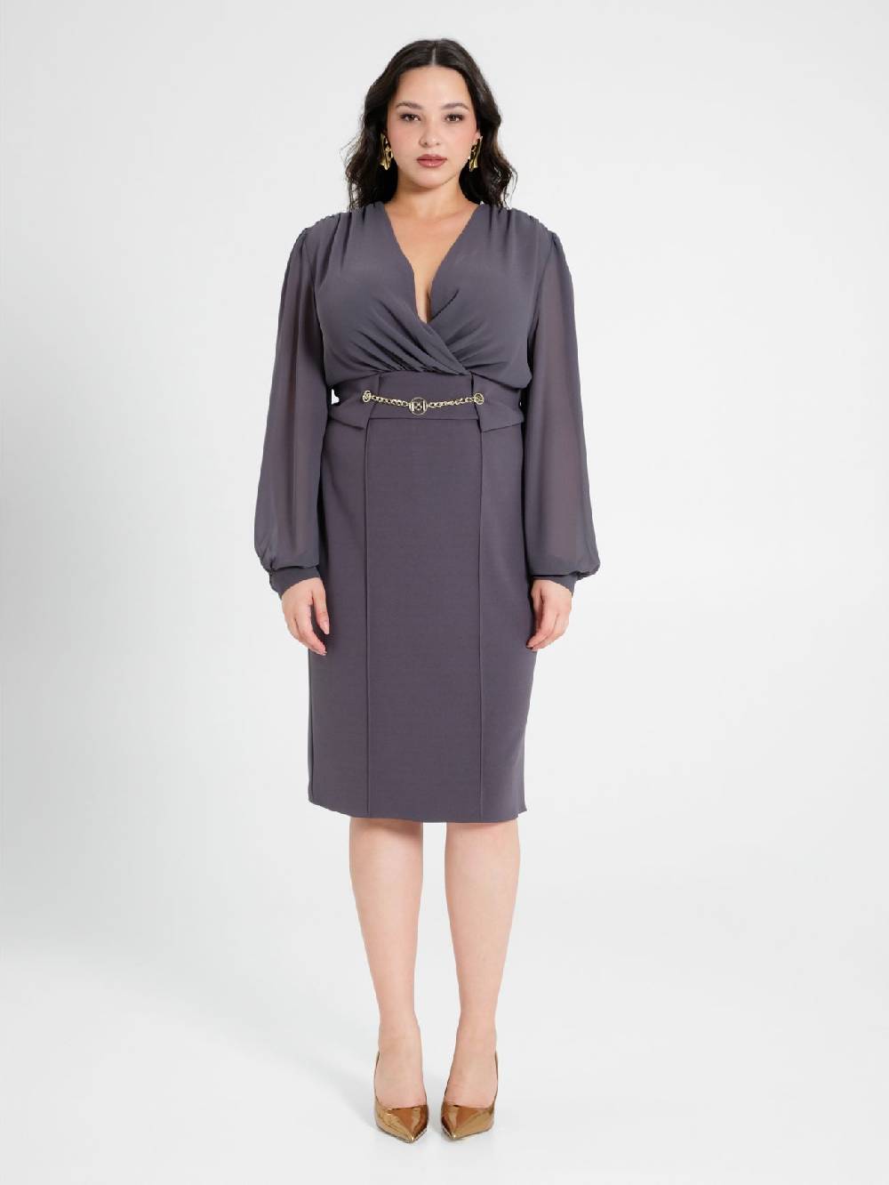 Rinascimento Tubino Curvy Chain Grigio Offerta