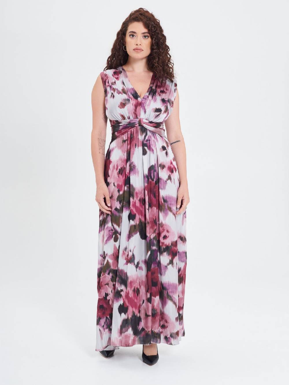 Rinascimento Abito Curvy stampa Fiori Astratti Online