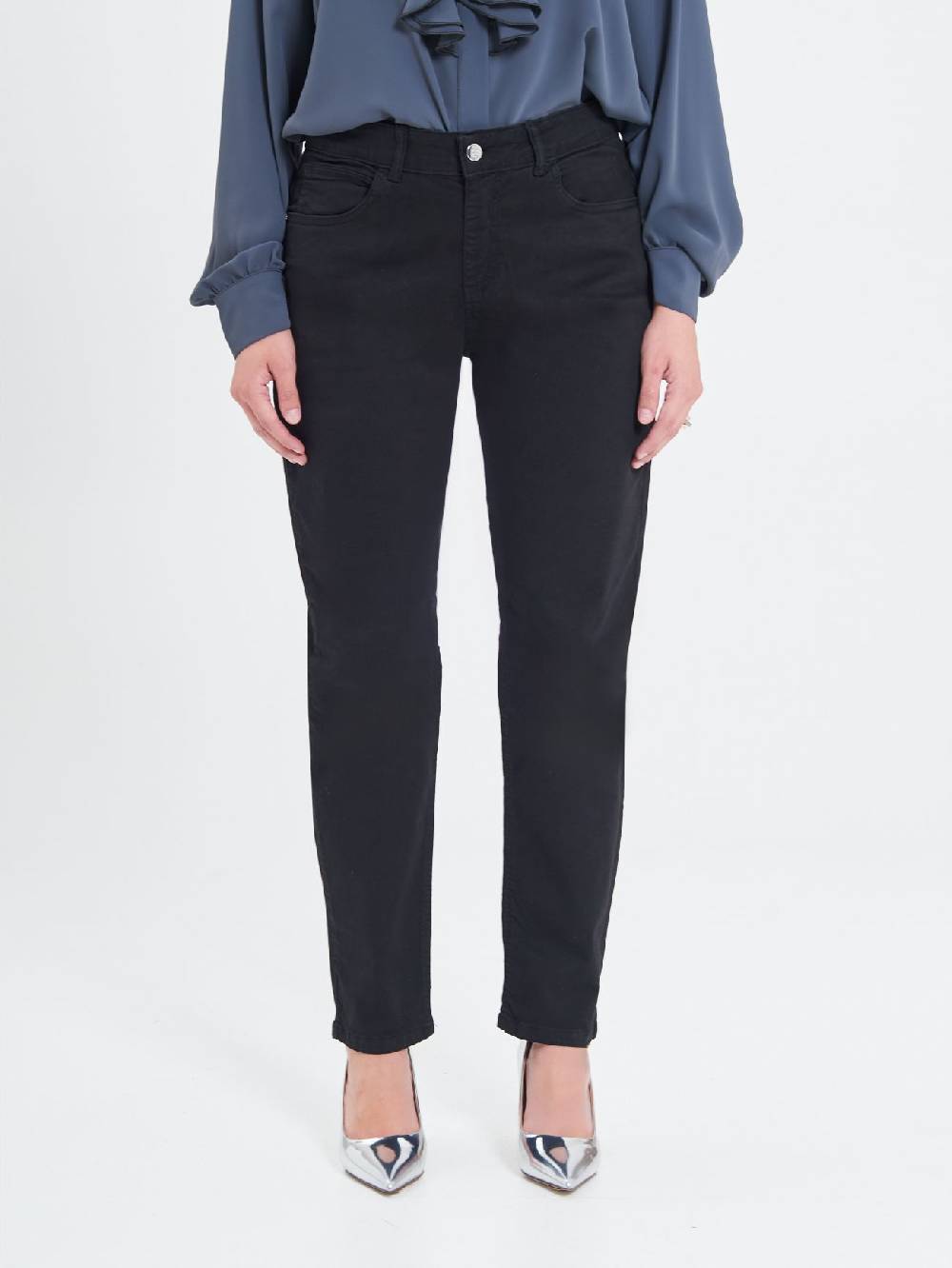 Rinascimento Jeans Curvy Neri Trasporto libero internazionale