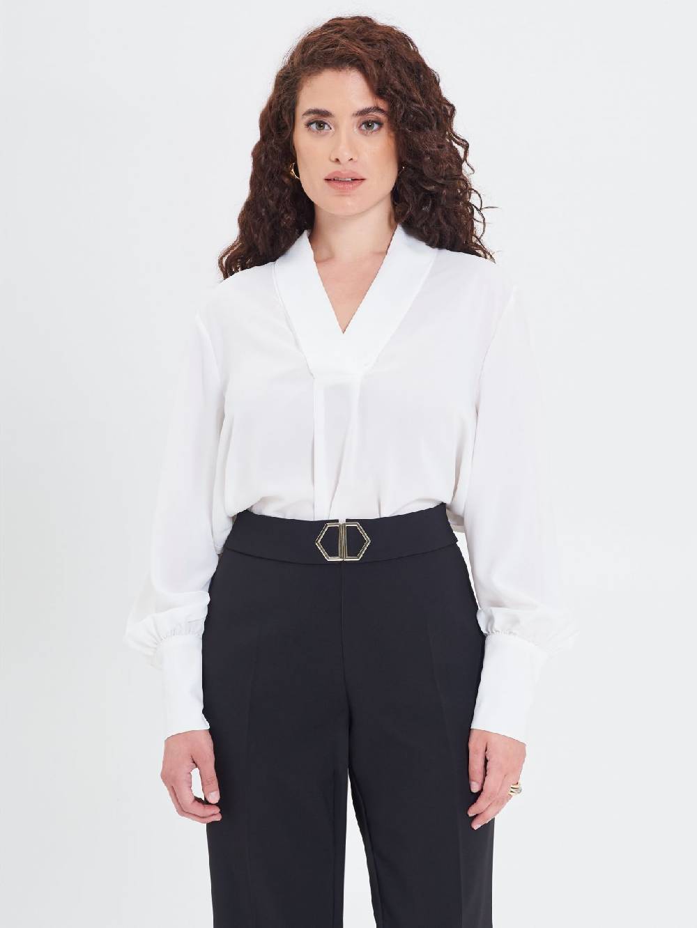 Rinascimento Blusa Curvy Bianca Esporta salva