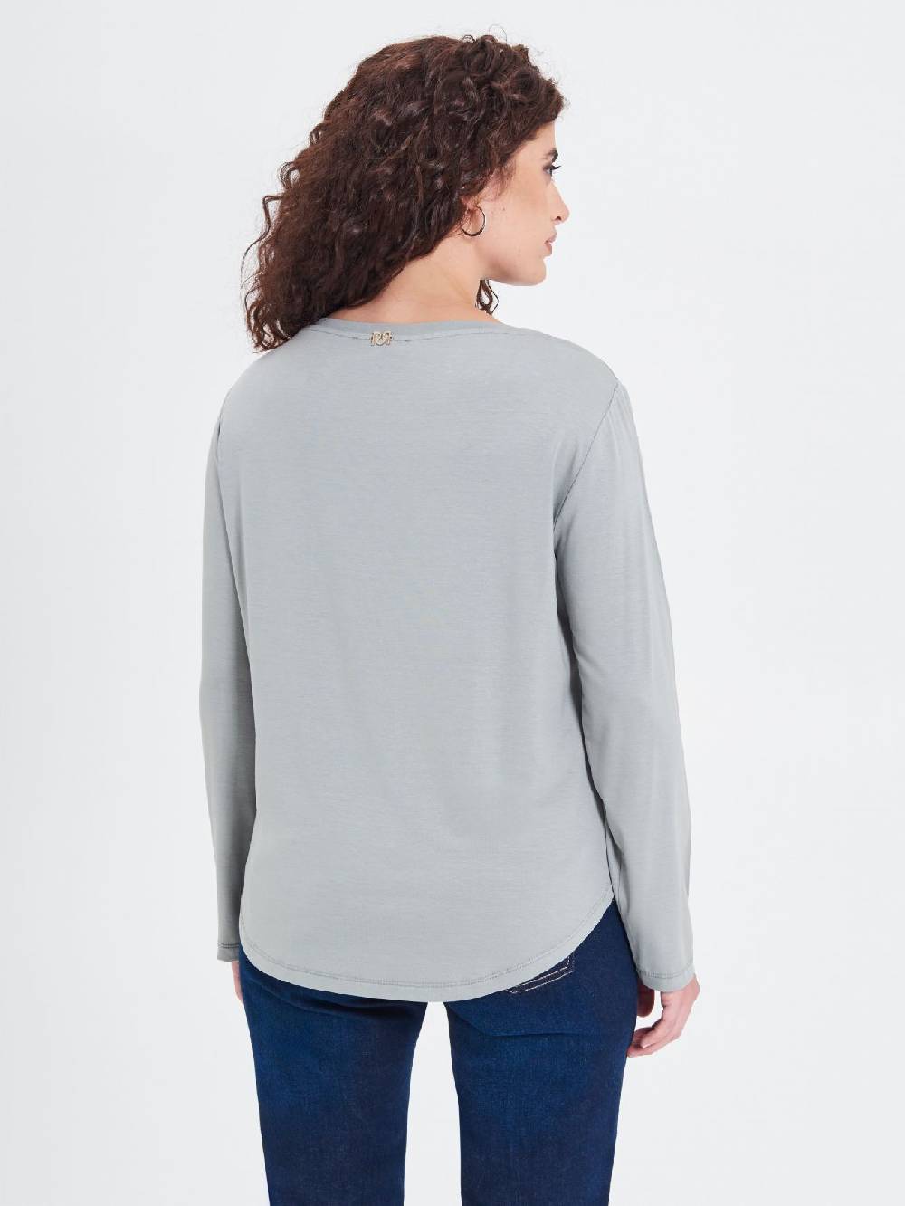 Rinascimento Blusa Curvy Envers Satin Grigia Black Friday Prezzi